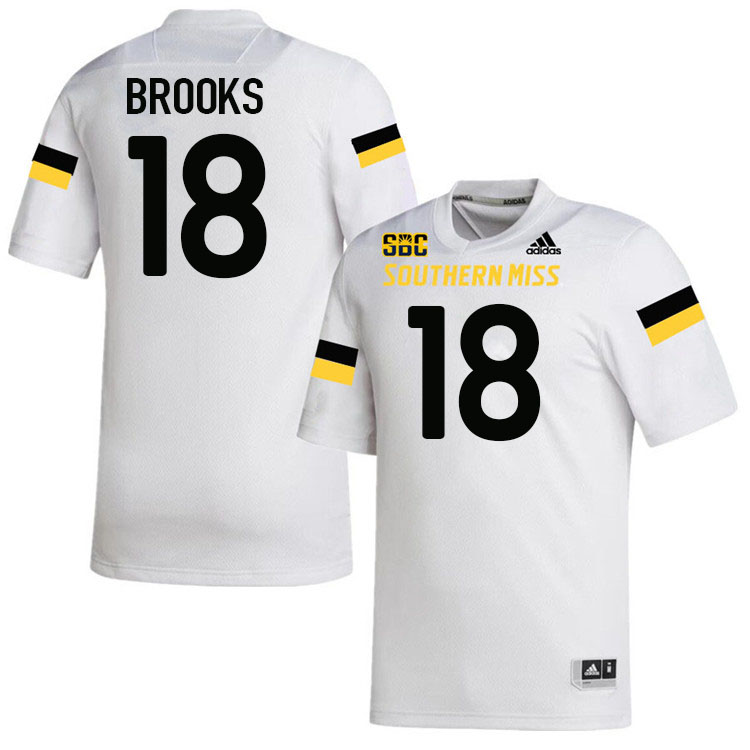 Southern Miss Golden Eagles #18 Natrone Brooks Jersey Football Uniforms-White